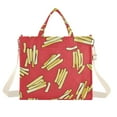 thumbnail image 1 of French Fries Corduroy Tote Bag Handbag Large Messenger Bag Shoulder Crossbody Zipper Bag Purse, 1 of 8