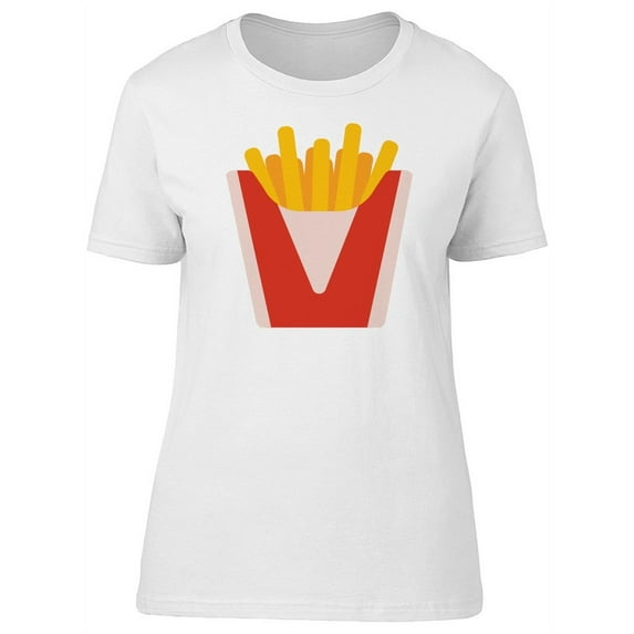 French Fries In Red Paper Box T-Shirt Women -Image by Shutterstock, Female XX-Large