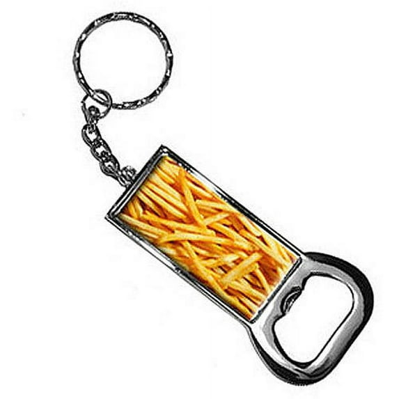 French Fries Keychain Key Chain Ring Bottle Bottlecap Opener