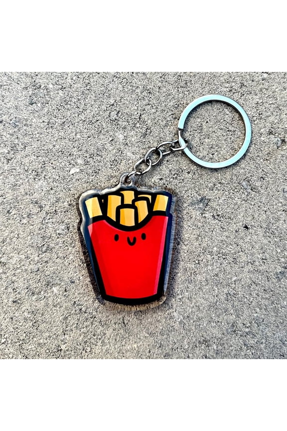 French Fries Keychain | cute acrylic keychain | junk food keychain | cute food keychain | fast food keychain | happy food keychain