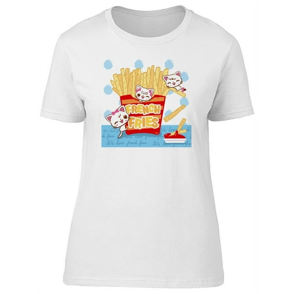 French Fries Kittens T-Shirt Women -Image by Shutterstock, Female Large