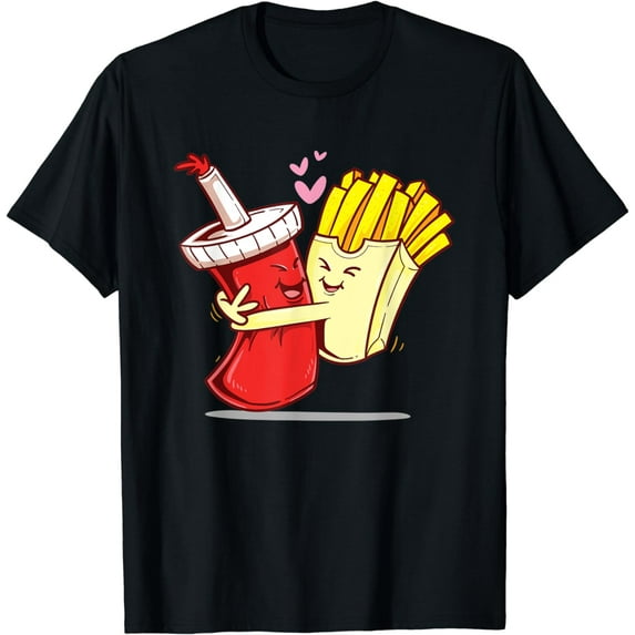 French Fries Love Ketchup Best Friends Foodie Valentines T-Shirt