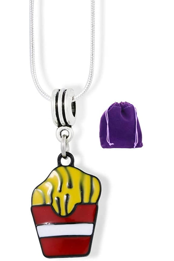 French Fries Necklace | Fries Before Guys and Best Friends Necklace This Fast Food French Fry Charm Food Necklace is a Great Fry Necklace and Food Charm and Chef Necklace Mens and Womens Keepsake