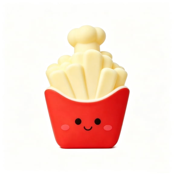 French Fries Night Light, USB Rechargeable Warm LED Table Lamp for Bedroom, Kitchen and Office, Red