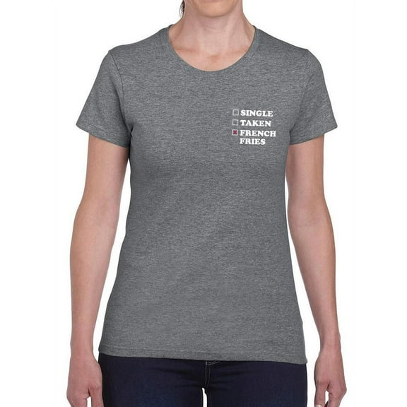 French Fries Status T-Shirt Women -Smartprints Designs, Female Large