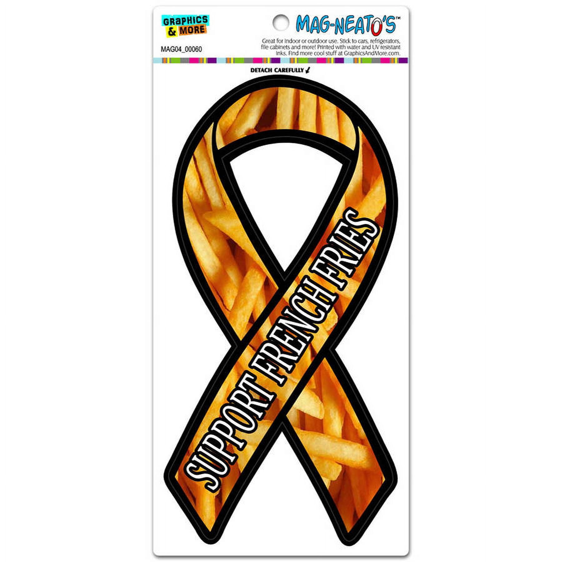 French Fries Ribbon French Fries Support Ribbon Funny Automotive Car Refrigerator Locker ...