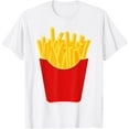 thumbnail image 1 of French Fries T-Shirt French Fry Costume Shirt T-ShirtMen and women, White T-shirt, size: Extra large, 1 of 4