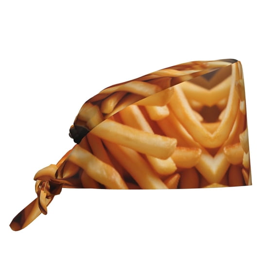 French Fries Working Cap With Sweatband Adjustable Unisex Women Tie Back Hat
