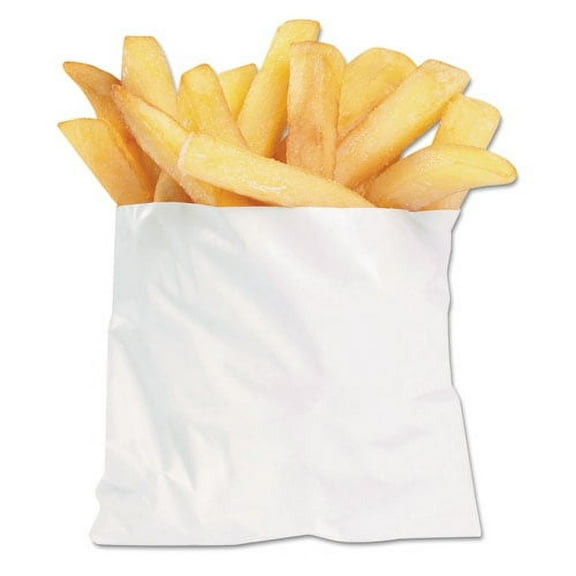 French Fry Bags, 4.5" X 3.5", White, 2,000/carton | Bundle of 2 Cartons