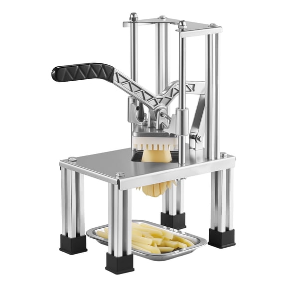 French Fry Cutter 4 Blade Vegetable Chopper 1/4 3/8 Inch Wedge Corer Steel Slicer for Potato Onion Carrot Lemon
