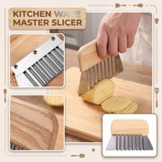 French Fry Cutter for Potatoes, Dual Function for Wavy Cuts and Vegetable Carving, Home Kitchen Culinary Craft Use, Ideal Small Kitchen Gift for Home Cooks, Rust Resistant