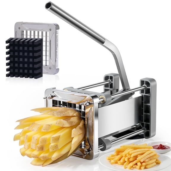 Sopito French Fry Cutter for Potatoes, Stainless Steel Professional Potato Cutter with 1/2inch Blade