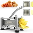 thumbnail image 1 of French Fry Cutter Stainless Steel Potato Slicer : with 2 Replaceable blades (1/2 & 3/8 Inch), Professional Fries Cutter for Potatoes, Carrots, Cucumber, Onion, Yam, 1 of 9