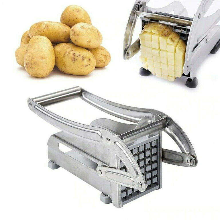 French Fry Cutter Stainless Steel Potato Slicer Cutter French Fry Maker  with 2 Blades Perfect for French Fries Air Fryer 
