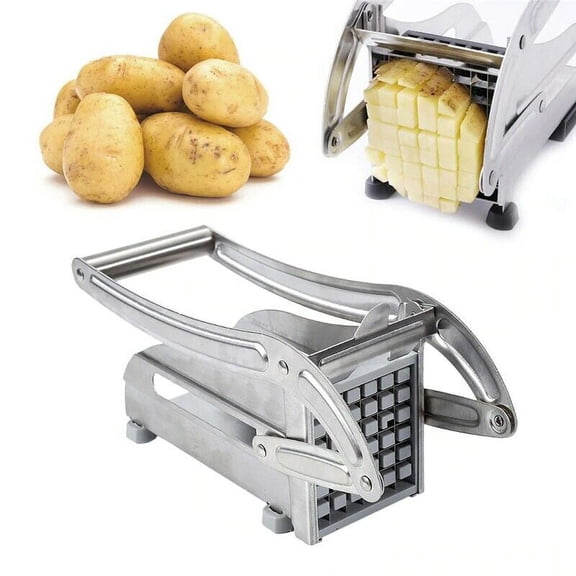 SHCKE Stainless Steel 2-Blade French Fry Potato Cutter No-Slip Base Perfect for use with Air Fryer