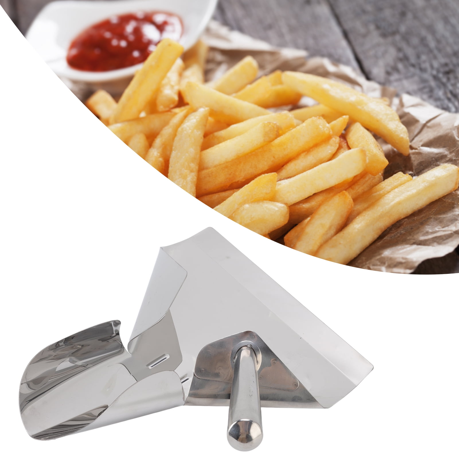 French Fry Scoop, Stainless Steel Rustproof Popcorn Scoop With Anti
