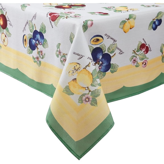 Home Fashions  French Garden Fleurence Stain and Water Resistant Dining Tablecloth, 60"x102" Rectangle