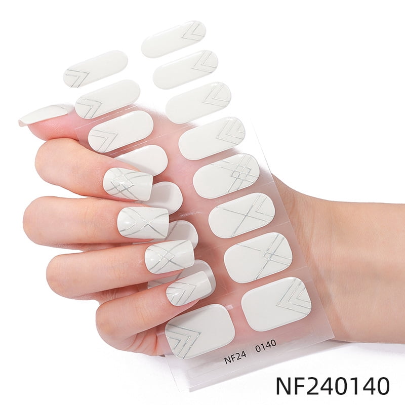 French Gel Nail Stickers, Hot Stamping, Onion Powder, Heat Lamp Hardening, Semi-Cured Nail Stickers - Nf240140