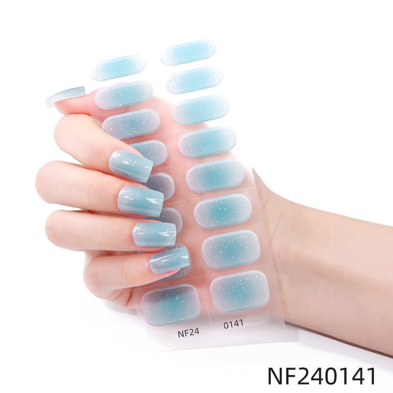 French Gel Nail Stickers, Hot Stamping, Onion Powder, Heat Lamp Hardening, Semi-Cured Nail Stickers - Nf240141