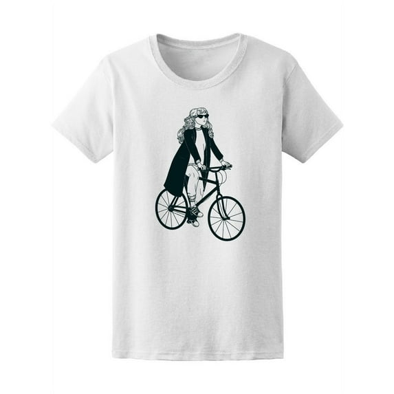 French Girl On Bicycle Vintage Women's Tee - Image by Shutterstock
