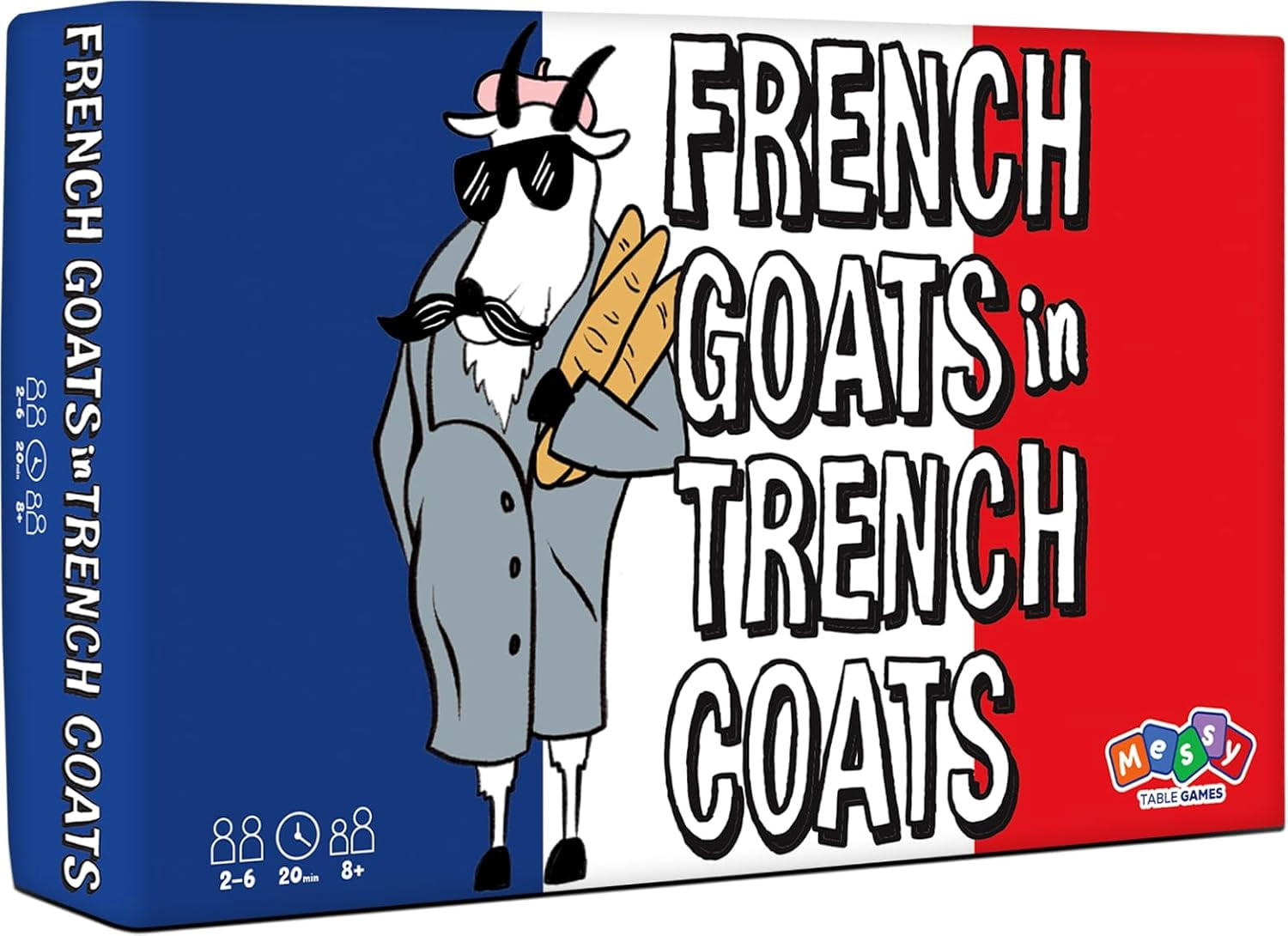 Messy Table Games French Goats in Trench Coats, Exciting New Card Game, Great for Game Night, Perfect for Kids and Adults, Ages 8 and up