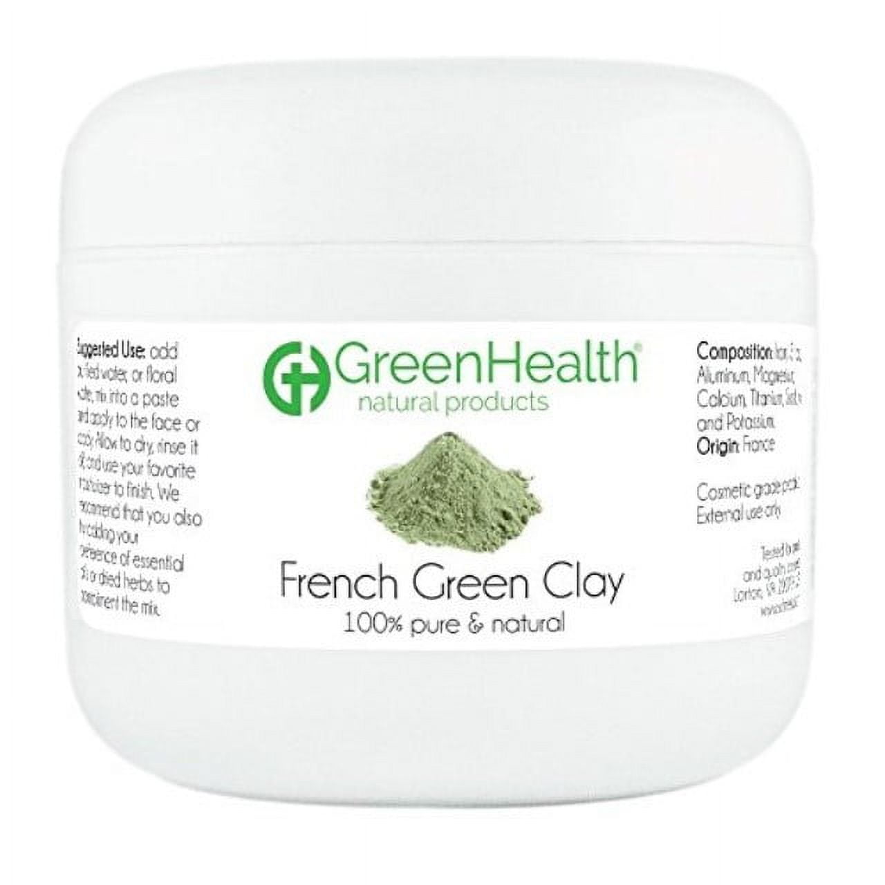 French Green Clay Powder, 3 oz 100 Pure & Natural by GreenHealth