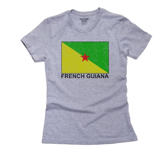 French Guiana Flag - Special Vintage Edition Women's Cotton Grey T-Shirt