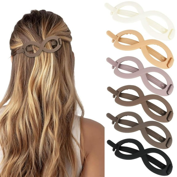 French Hair Barrette Clips for Women Girls, Vintage Crossover Non Slip Hair Clips for Thick Thin Long Short Hair, Stylish Hair Accessories, 6 Pack