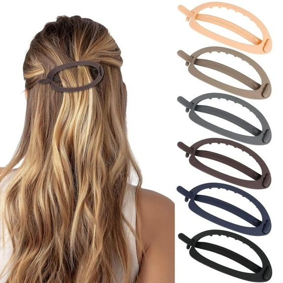 French Hair Barrette Clips for Women Girls, Vintage Crossover Non Slip Hair Clips for Thick Thin Long Short Hair, Stylish Hair Accessories, 6 Pack