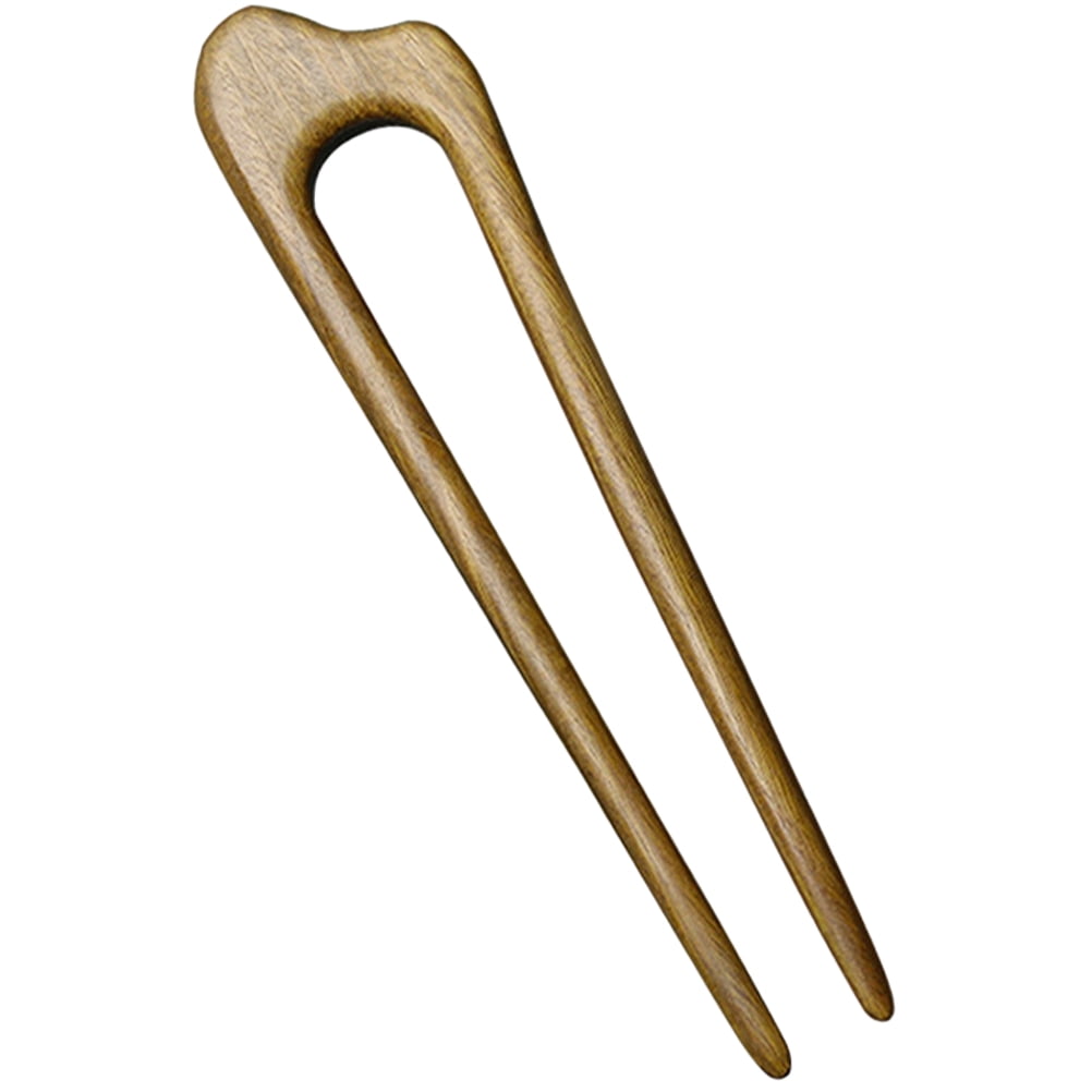 French Hair Pin Wooden Hair Stick Ushaped Hairpin for Thick And Long