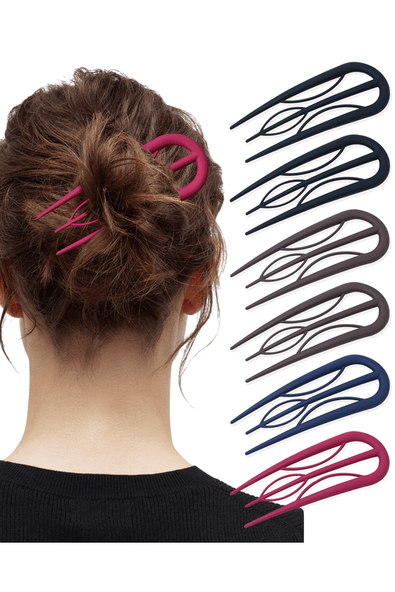 French Hair Pin for Women - U-Shaped Hair Fork for Updos, Chignons & French Twists, Durable Acrylic, Secure & Elegant Styling for All Hair Types