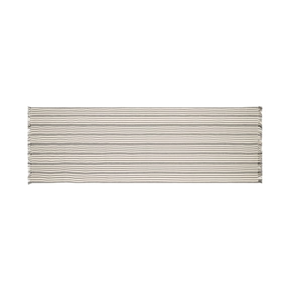 French Home 18x 57 Black and Cream Multi-Striped Table Runner