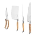 thumbnail image 1 of French Home 4-Piece Connoisseur Laguiole Professional Chef Knife Set with Olive Wood Handles, 1 of 4