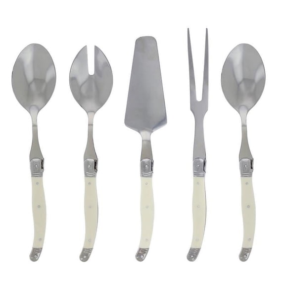 French Home 5 Piece Laguiole Hostess Set - Faux Ivory