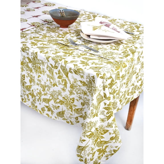French Home Honeysuckle 59" x 78" Tablecloth - Chartreuse