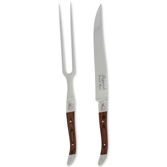 French Home Laguiole Pakkawood Carving Knife and Fork Set.