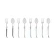 thumbnail image 1 of French Home Laguiole Cocktail or Dessert Spoons and Forks, Set of 8, Mother of Pearl, 1 of 4