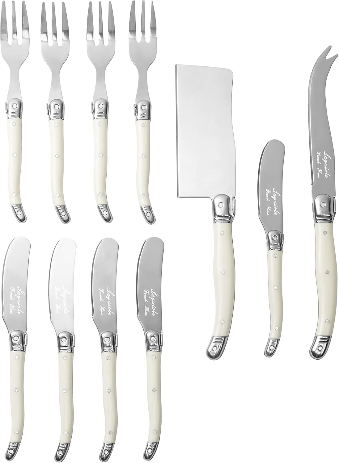 French Home Laguiole Ultimate 11-Piece Charcuterie Set with Faux Ivory Handles