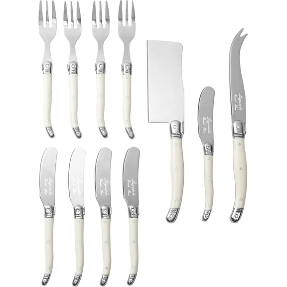 French Home Laguiole Ultimate 11-Piece Charcuterie Set with Faux Ivory Handles