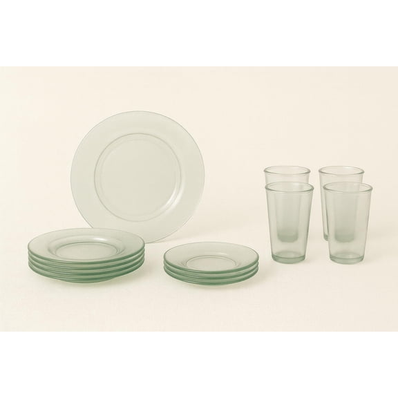 French Home Recycled Glass Urban 12-Piece Dinner & Drinkware Set