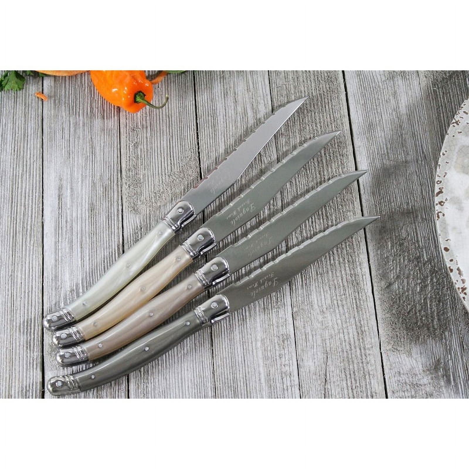French Home Set of 4 Laguiole Neutral Tones Steak Knives 