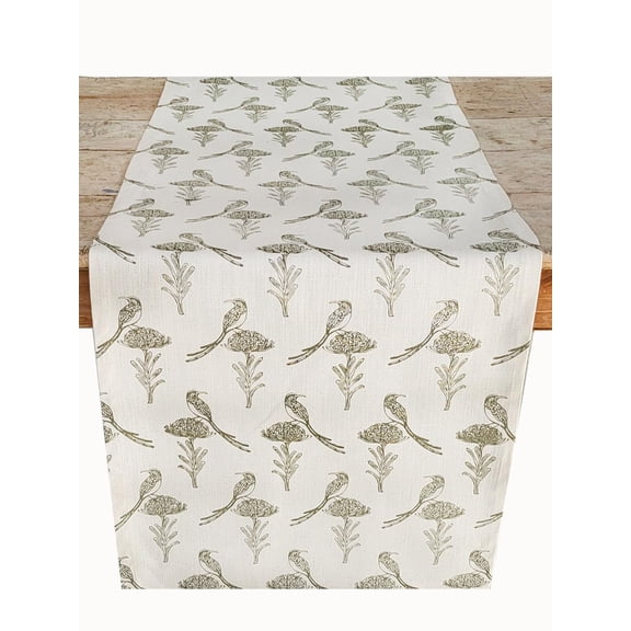 French Home Sugarbird Table Runner - Sage