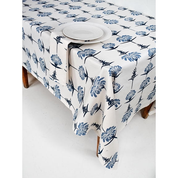 French Home Tropical Garden 59" x 118" Tablecloth - Indigo and Sky