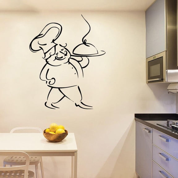 French Home Vinyl Wall Stickers Cuisine du chef Art Wall Sticker Kitchen Wall Decal Mural Decoration Accessories 43x59cm