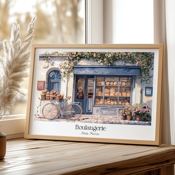 French Horizontal Bakery Art Boulangerie Paris Kitchen Bread Shop ...