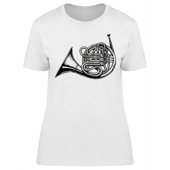 French Horn Graphic T-Shirt Women -Image by Shutterstock, Female XX-Large