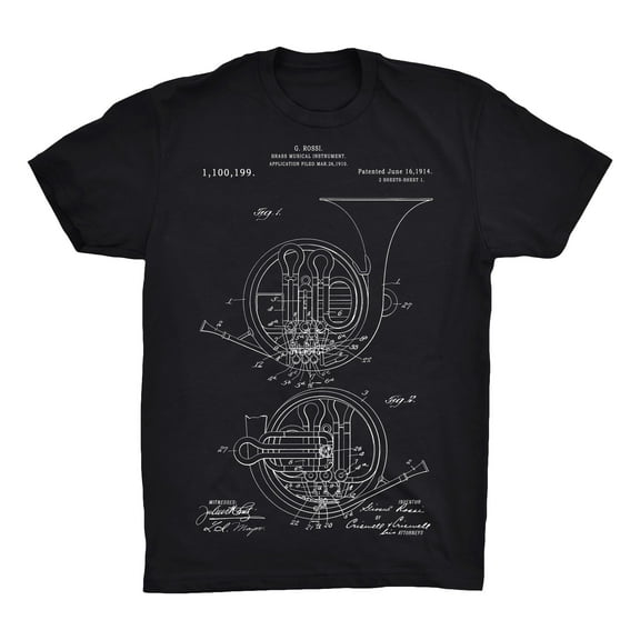 French Horn Patent 100% Cotton Premium T-Shirt