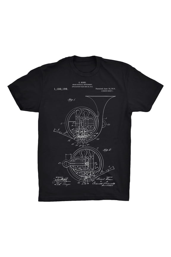 French Horn Patent 100% Cotton Premium T-Shirt