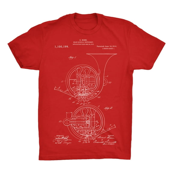 French Horn Patent 100% Cotton Premium T-Shirt