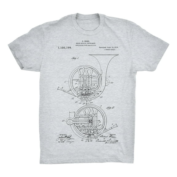 French Horn Patent 100% Cotton Premium T-Shirt